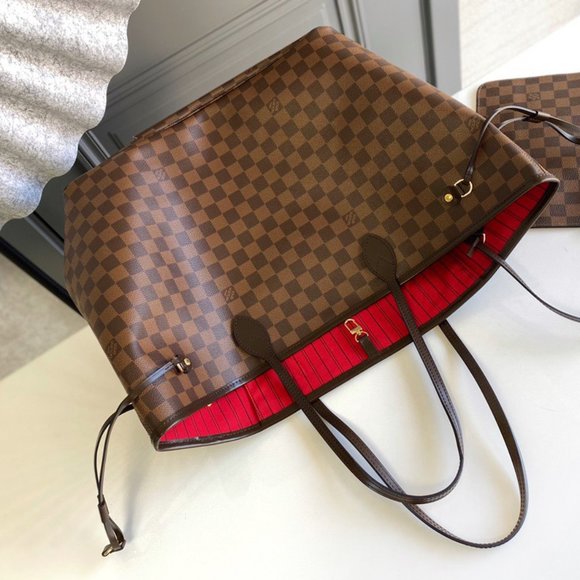 Louis Vuitton Monogram Neverfull MM Brown Red Bag - Picture 9 of 9
